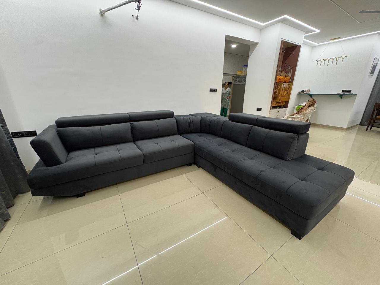 Dark Grey L-Shape Sofa