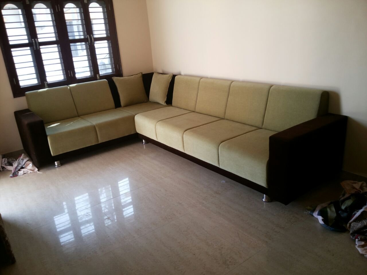 Green L-Shape Sofa