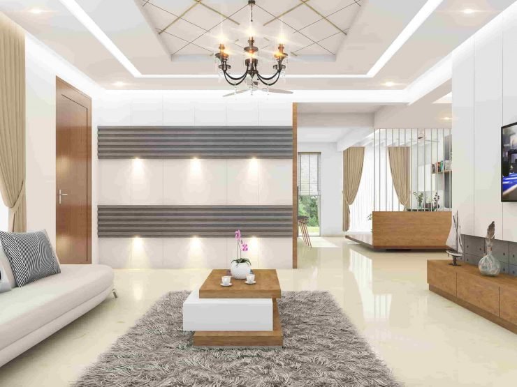 Modern Living Room PVC TV Unit and Paneling